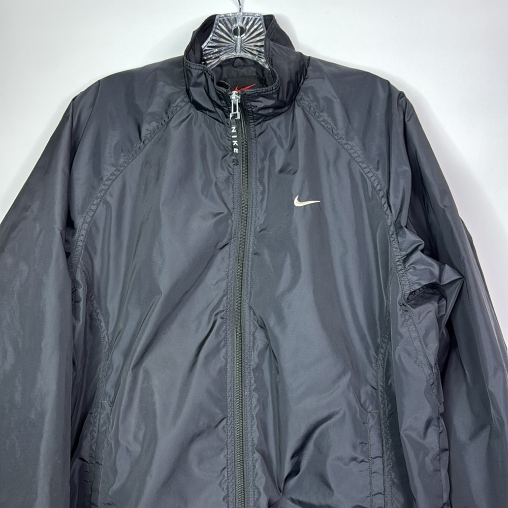 Vintage Nike Black Full Zip Nylon Windbreaker Jacket Size Medium - Picture 2 of 11